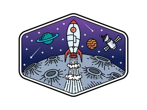 Beautiful view in outer space illustration Stock Illustration