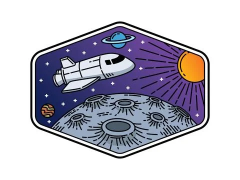 Beautiful view in outer space illustration Stock Illustration