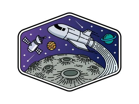 Beautiful view in outer space illustration Stock Illustration