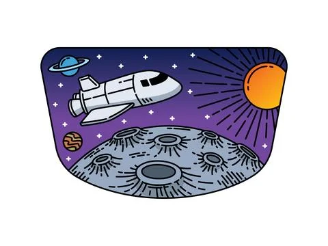Beautiful view in outer space illustration Stock Illustration
