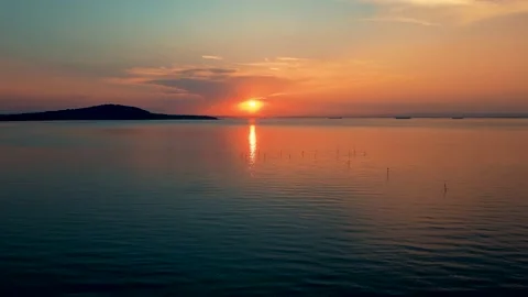 Beautiful view of a over cape Akra at sunset and Black sea in Chernomorec Video stock 229409332
