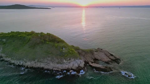 Beautiful view of a over cape Akra and Black sea in Chernomorec ,Bulgaria 스톡 동영상 256029933