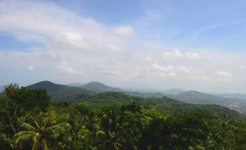 Beautiful view over the mountain range at the west of thailand Stock Photos