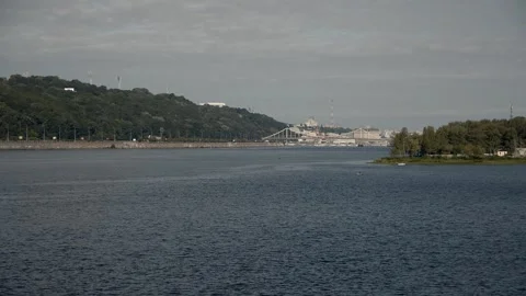 Beautiful view over the river in sunny weather. Stock Footage 167239883