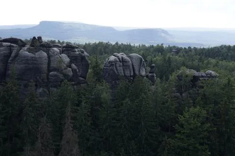 Beautiful view over spectacular landscape in Saxon Switzerland Stock Photos