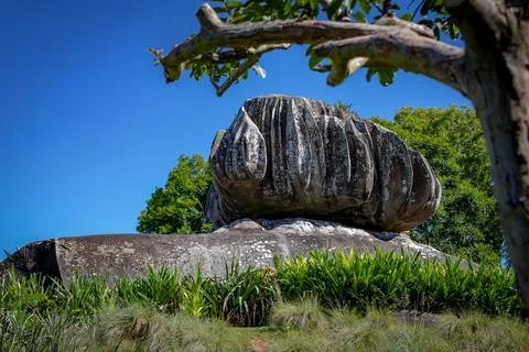 Beautiful view of Parque da Pedra da Cebola (onion rock), Vitoria City, Esp.. Stock Photos