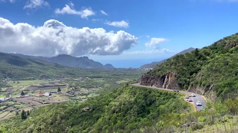 Beautiful view of Parque Rural de Teno Charcas de Erjos,Tenerife,Canary Islands. Stock Footage 304755086
