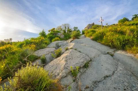 Beautiful view from path to Mount Epomeo, Ischia Island, Italy Stock Photos