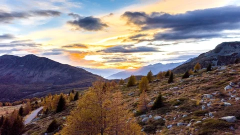 Beautiful view of pianaccio at sunset 動画素材 128732271