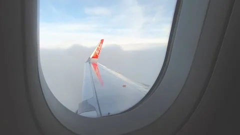 A beautiful view from the plane window overlooking in Thailand Stock Footage 136242435