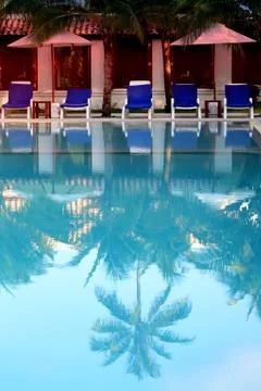 Beautiful view of the pool Stock Photos