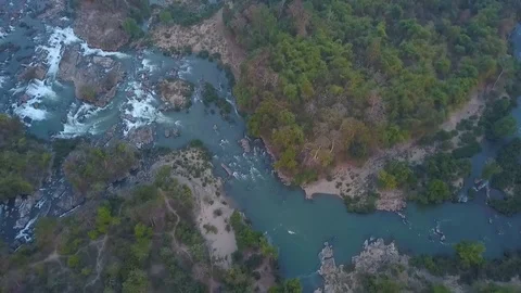 Beautiful view of the rapids in the area Mekong River. Stock Footage 101934804
