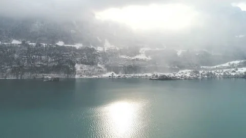 Beautiful view, the rays of the sun fall on the lake Hamun, Iran. Video stock 145462591