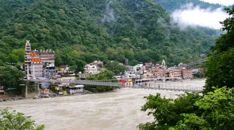 Beautiful View Of Rishikesh 库存影片 30467356