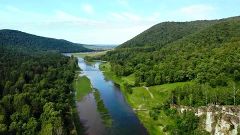 Beautiful view of the river in the mountains	 Stock Footage 149321040