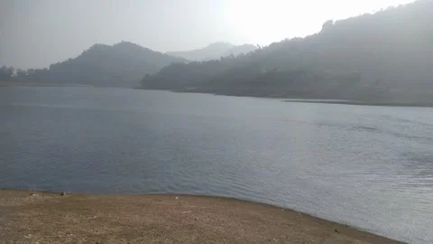 Beautiful view of river side island. Stock Footage 325875063