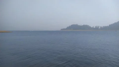 Beautiful view of river side island. Stock Footage 326213320