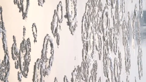 Beautiful view on river water surface with flowing circle ice, vertical video. Видео 240192366