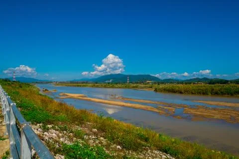 Beautiful view at the riverside Stock Photos