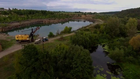 Beautiful view from a road going through the beautiful lake and forest Stock Footage 91700672