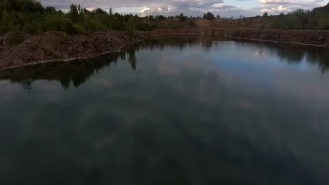 Beautiful view from a road going through the beautiful lake and forest Video stock 91749332