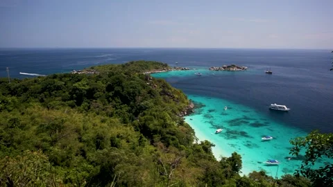 Beautiful view from the rock Sail on Similan, Thailand Stock Footage 306373264