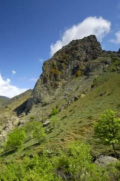 Beautiful view of the rocks and fields. Nature of central Crimea Stock Photos