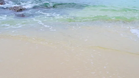 Beautiful view of rocks beach with blue ocean wave. Stock-Footage 157033857
