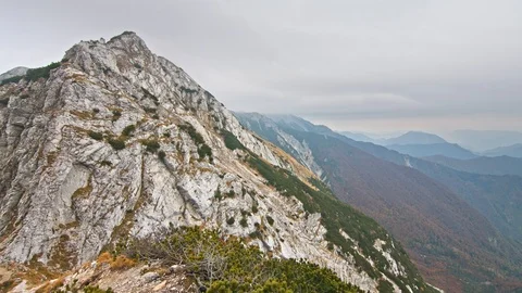 Beautiful view of rocky path and roads in Julian Alps. Stock Footage 119831743