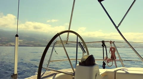 Beautiful view from sailing boat Stock Footage 55216296