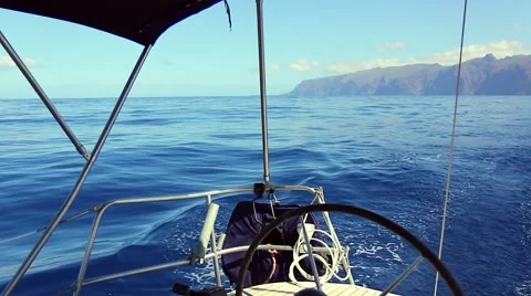 Beautiful view from sailing boat Stock Footage 55216359