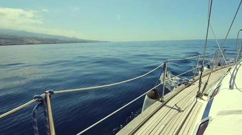 Beautiful view from sailing boat Stock Footage 55220125