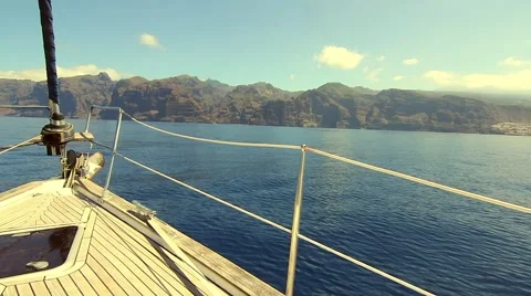 Beautiful view from sailing boat Stock Footage 55220133
