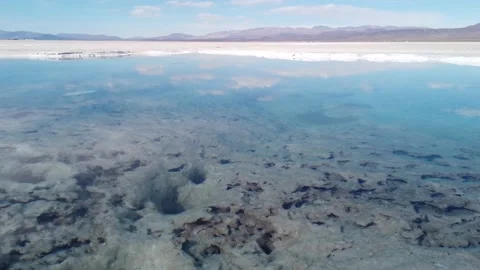 Beautiful view of the Salinas Grandes Salt Desert in Argentina Stock Footage