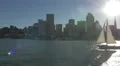 Beautiful view of San Francisco bay with boat and skyscrapers 4k or 4k+ Resolution