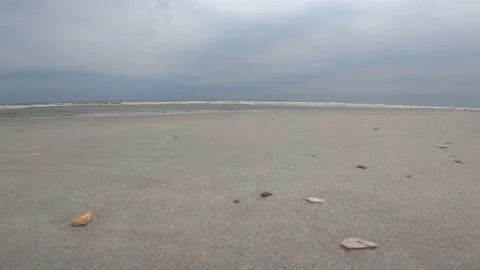 Beautiful view of the sandy beach Stock Footage 155901072