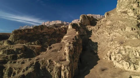 Beautiful view of the sandy rocks in the mountain gorge. Stock Footage 178641371