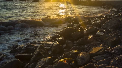 Beautiful view of the sea and waves on the Black Sea coast Stock Footage 148043127