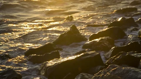 Beautiful view of the sea and waves on the Black Sea coast Stock Footage 148043465