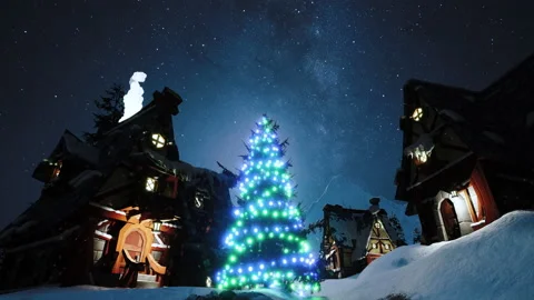 A beautiful view of the shining Christmas tree. 스톡 동영상 222647273