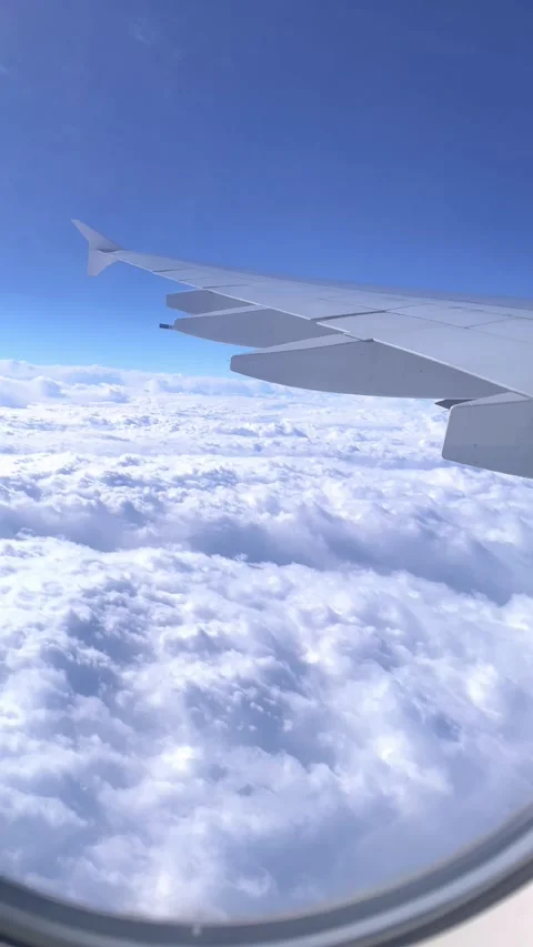Beautiful view of the sky from the airplane window Video stock 260536452