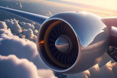 Beautiful view of sky from airplane window background Stock Illustration