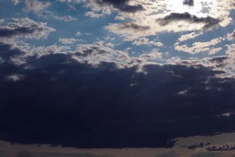 Beautiful view of sky with dark clouds after thunder Stock Photos