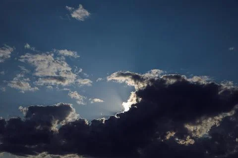 Beautiful view of sky with dark clouds after thunder Stock Photos