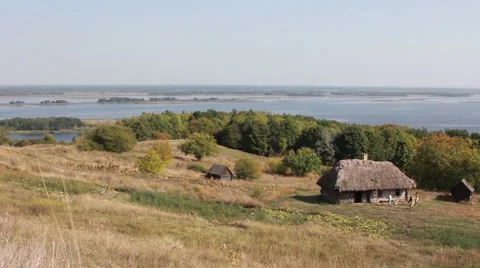 Beautiful view from the slope of the Dnipro Stock Footage 56551578