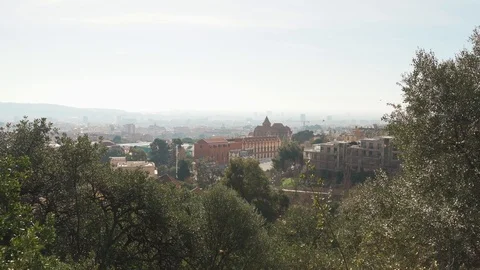 Beautiful view of the small old temple in Barcelona 4k Stock Footage 101269878