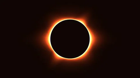 Beautiful view of solar eclipse on a dark background Stock Illustration