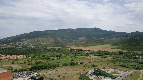 Beautiful view of the space in front of the foot of a high mountain. Stock-Footage 106577178