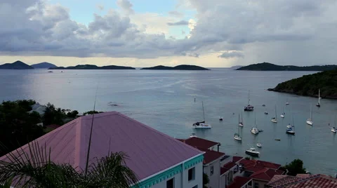 A beautiful view of St. Johns harbor during Day Stock Footage 41298902