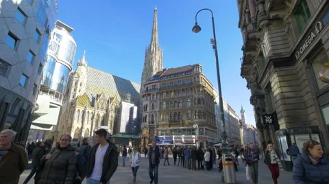 Beautiful view of St. Stephen's Cathedral in Vienna Stock Footage 69243116
